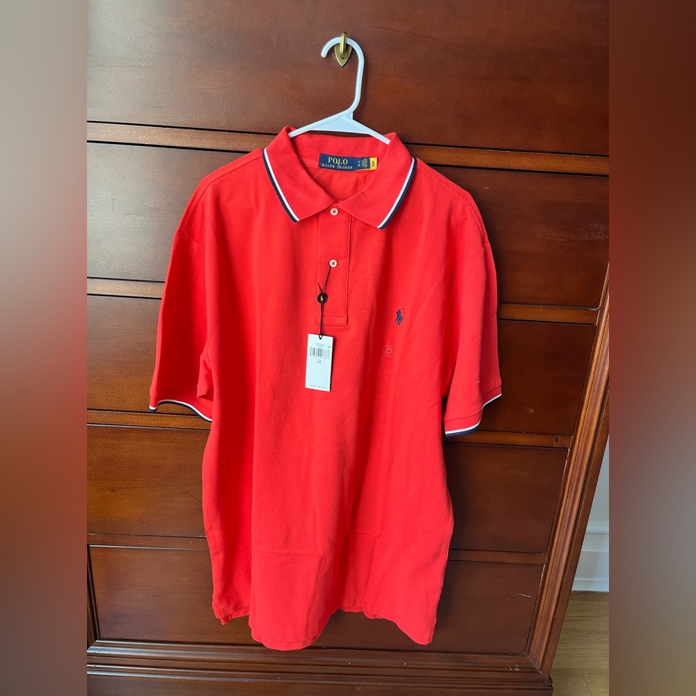 Polo by Ralph Lauren Red Short-Sleeve Polo with Navy and white Trim